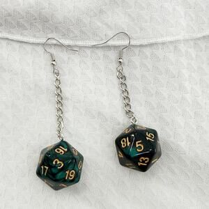 D20 Dice Earrings - D&D Dungeons and Dragons Gaming Board Game RPG Jewelry D20